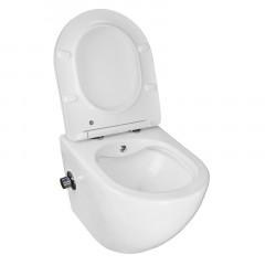 Унитаз подвесной c функцией биде Azario Allegro 360х490х360 безободковый, встроенный смеситель, крышка с сиденьем микролифт (AZ-3105B)