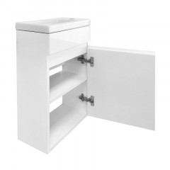 Комплект Тумба Azario Эстима 40 405х220х575 подвесная, с раковиной Миранда 40, правая, белый (CS00094578)