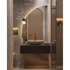 Зеркало AZARIO MARIO 686х1097 левое, c подсветкой и диммером, бесконтактный сенсор (LED-00002525)