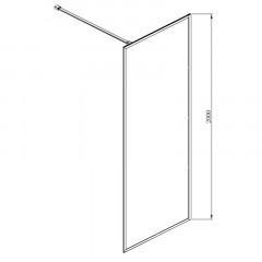 Душевая перегородка Azario RICHMOND Walk-in 900х2000 прозрачное стекло 6 мм, цвет профиля черный (AZ-NAG 6310 900 Black)