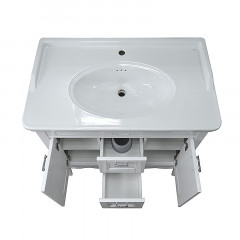 Шкаф с раковиной Azario Carolina, 100*50*88 см, напольная, белый/серебряная патина (CS00069426)