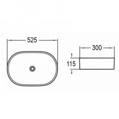 Раковина Azario накладная 525х300х115, белый (AZ-1048)