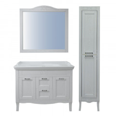 Шкаф с раковиной Azario Carolina, 100*50*88 см, напольная, белый/серебряная патина (CS00069426)