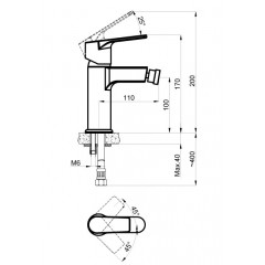 Смеситель AZARIO TREYA для биде, хром (AZ-15686601)
