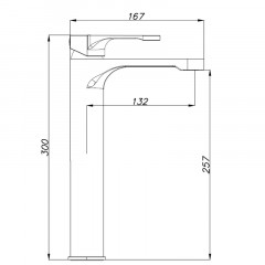 Смеситель для раковины AZARIO VIANO высокий, черный матовый (AZ-158345524)