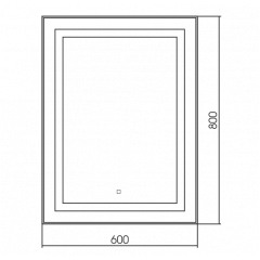 Зеркало AZARIO Саурон 600х800 вертикальное, c подсветкой и диммером, сенсорный выключатель (LED-00002510)