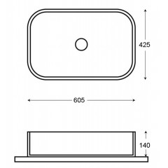 Раковина Azario накладная 605х425х140 цвет мрамор (AZ-78625)