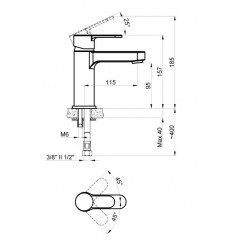 Смеситель для раковины AZARIO TEVIS, хром (AZ-15494501)