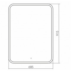 Зеркало AZARIO Стив 685х915, LED-подсветка с диммером, сенсорный выключатель (ФР-00001480)