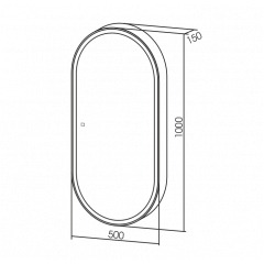 Зеркало-шкаф AZARIO Soho 500х1000 подсветка, сенсорный выключатель с функцией диммера (LED-00002515)