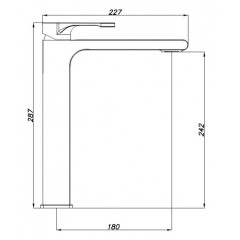 Смеситель для раковины - чаши Azario DELANO высокий, черный матовый (AZ-158445524)