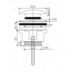 Донный клапан для раковины Azario 70х70х75 хром (AZ-251)