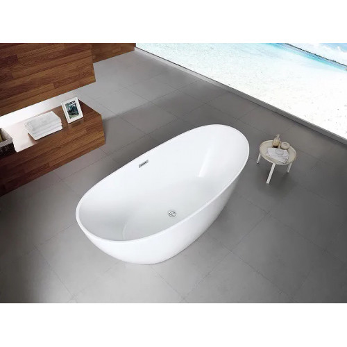 Ванна акриловая Azario GLASGOW 1800х800х665, свободностоящая, в комплекте с сифоном и металлической рамой, цвет белый (GLA18080)