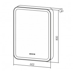 Зеркало-шкаф AZARIOФиджи 60 602х800х140 c подсветкой и диммером + часы (LED-00002363)