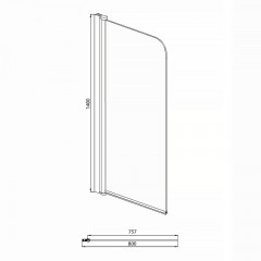 Шторка для ванны Azario Merrit 80х140 цвет профиля хром (NF6211 800_АРХ)