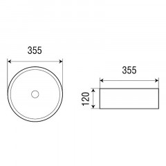 Раковина-чаша Azario 355х355х120 накладная, круглая, темный мрамор (AZ-3134-M816)