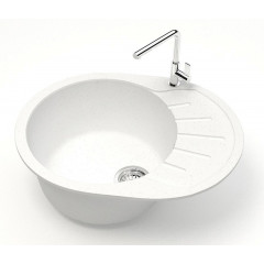 Кухонная мойка AZARIO Light 575х440х215) искусственный мрамор, цвет Белый (CS00079917)