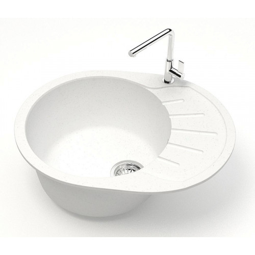 Кухонная мойка AZARIO Light 575х440х215) искусственный мрамор, цвет Белый (CS00079917)