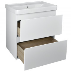 Комплект Azario тумба Мила 60 600х460х670 подвесная с раковиной Monte tx 60 белый (CS00080140)
