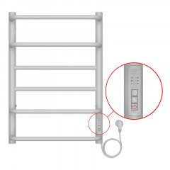 Полотенцесушитель электрический AZARIO MILAN 400/600 6 секций, диммер справа, белый (AZ90846W)