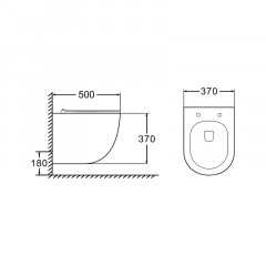 Унитаз подвесной AZARIO MORANO 370х370х500 безободковый, в комплекте с сиденьем микролифт, белый (AZ-450W)