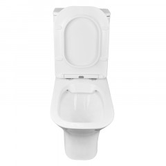 Унитаз-компакт Azario FRETTA SQUARE 650х340х790 напольный, безободковый с бачком и сиденьем микролифт (AZ-5121)