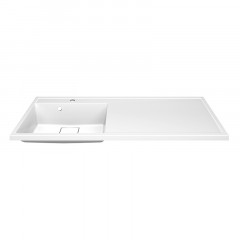 Раковина Azario Paola Magenta 1200 L левосторонняя, литьевой мрамор, белый (CS00078451)