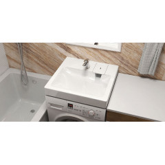 Раковина Azario Slim NEW 600х600х100 литьевой мрамор, сифон в комплекте, белая (CS00086608)