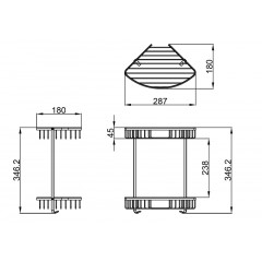 Полка угловая Azario двухэтажная, матовый хром (AZ-814-2)