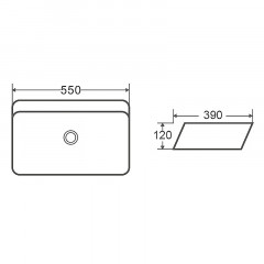 Раковина-чаша Azario 550х390х120 накладная, овальная, белый глянец (AZ-2243)