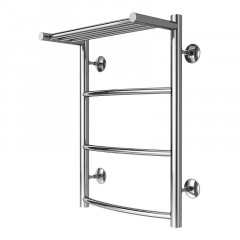 Полотенцесушитель водяной AZARIO VERONA 400/600 с полкой, 3 секции, нижнее/диагональное подключение, 1/2", хром (AZ04146P)