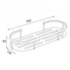 Полка Azario одноэтажная, хром (AZ-837)