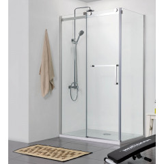 Душевое ограждение Azario VANCOUVER 800х1200х2000 L, без поддона, прозрачное стекло 8 мм, цвет профиля серебро (AZ-NKF1131 L 800)