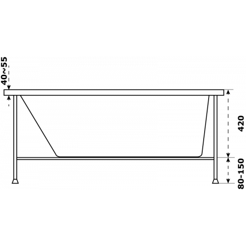 Каркас для ванны Azario Тенза, Бали разборный 1500x700/1500x750 (БТК0001)
