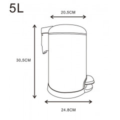 Ведро Azario , Хром (AZ-301P-5L)