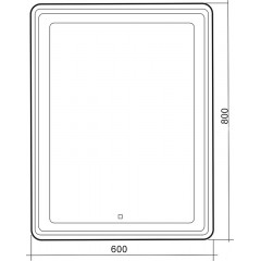 Зеркало AZARIO Мальта-лофт 600х800 c подсветкой и диммером, сенсорный выключатель, рама пластик (LED-00002353)