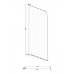 Шторка для ванны распашная Azario Merrit 70х150 цвет профиля серебро (NF6211 700)