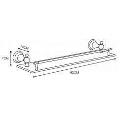 Полка Azario ELVIA стеклянная 52 см, бронза (AZ-91103Q)