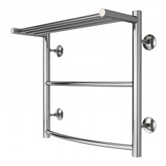 Полотенцесушитель водяной AZARIO VERONA 500/500 с полкой, 2 секции, нижнее/диагональное подключение, 1/2", хром (AZ04155P)