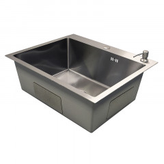 Кухонная мойка AZARIO NICOLE (600*500*220) нержавеющая сталь серебро соты (сифон, диспенсер,коландер) (AZS6050H)