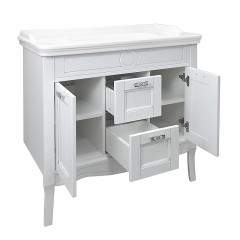 Шкаф с раковиной Azario Carolina, 100*50*88 см, напольная, белый/серебряная патина (CS00069426)