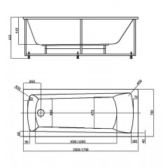 Ванна акриловая AZARIO ENRICA прямоугольная 150*70 см (AV.0030150)