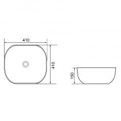Раковина-чаша Azario 410x410x150 накладная, овальная, белый глянец (AZ-2144)