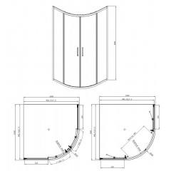 Душевое ограждение Azario OSTIN 100х100х195 хром, 6мм прозрачное стекло
