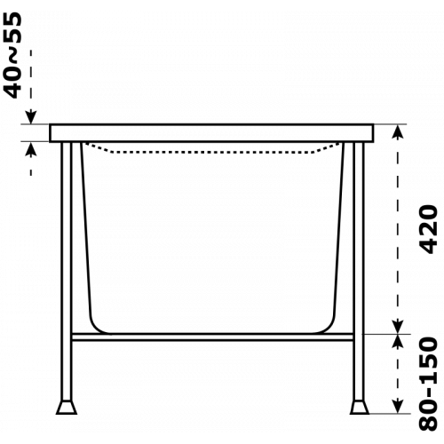 Каркас для ванны Azario Тенза, Бали разборный 1500x700/1500x750 (БТК0001)