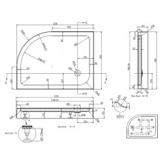 Душевой поддон Azario 900х1200х150 L, для VICTORIA 2131-1-L