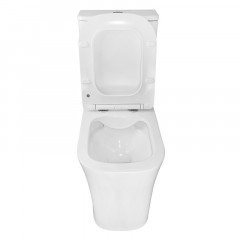 Унитаз-компакт Azario ANTEO SQUARE 385х630х820 напольный, безободковый, с быстросъемным сиденьем микролифт (AZ-1218A)