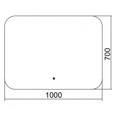 Зеркало AZARIO Alone Raggio 1000х700 влагостойкое с подсветкой, сенсорный выключатель с функцией диммера (CS00078966)
