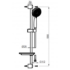 Душевой набор AZARIO ESTA: душевая лейка, шланг, штанга, мыльница (AZ-15752010)
