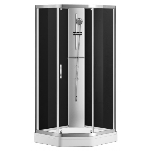 Душевая кабина AZARIO DENVER 90х90х200 прозрачное стекло 4 мм. с покрытием Easy Clean, задняя панель черная, цвет профиля хром (AZ-N10806 900)
